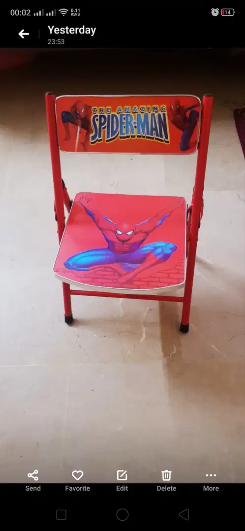 Spiderman chair and study table