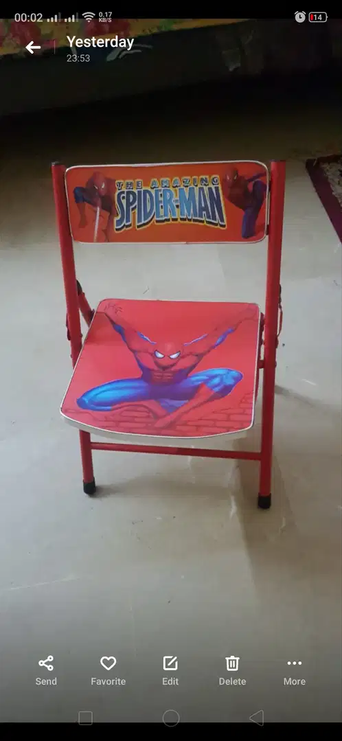 Spiderman chair and study table