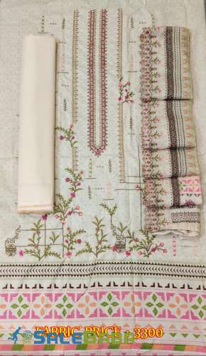 Unstitched Premium Embroidered Lawn by Bin Saeed