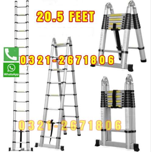 ALMUNIUM TELESCOPE DOUBLE LADDER 205 FEET  FOLDING LADDER