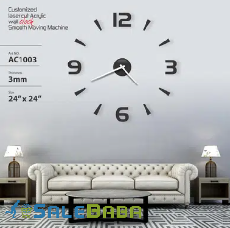 Acrylic Clock Modern Design Wall Sticker Clock for Sale in Lahore