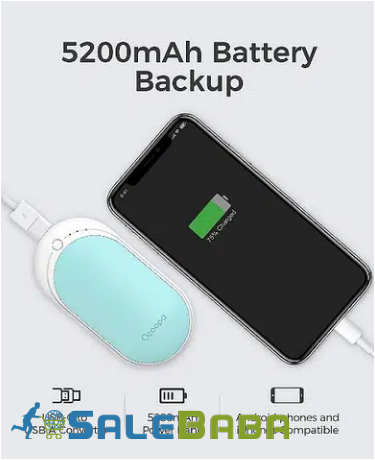 Power Bank of 5200 MAh Plus Hand Warmer for Sale in Sahiwal