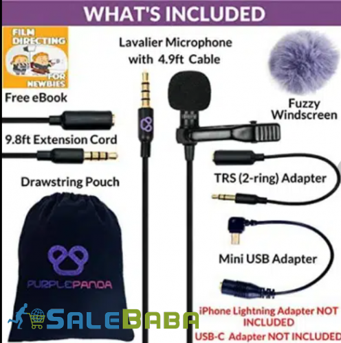 Purple Panda Lavalier Lapel Microphone Kit