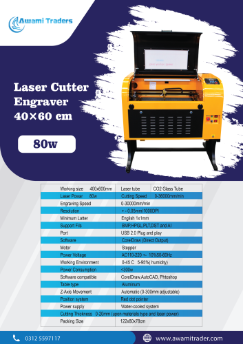 Laser Engraving and Cutting Machine 16x24 Inches 80W