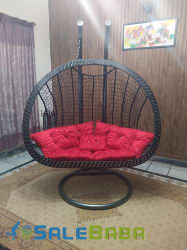 Metalic Era  Double Seater Swing Chair Jhoola with Stand, Cushion Set for Sale