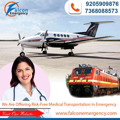 Falcon Emergency Train Ambulance Services in Delhi in Emergency at low cost