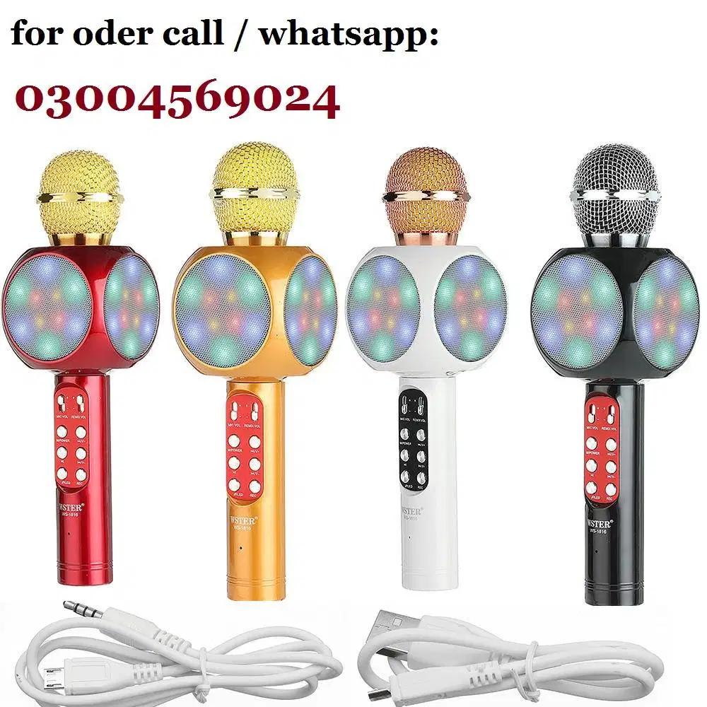 WS-1816 Karaoke KTV MIC Portable Bluetooth Speaker - Red