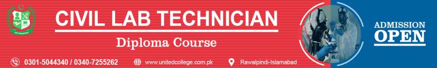 1 TOP INTERNATINOAL DIPLOMA IN  CIVIL LAB TECHINICIAN IN MULTN  PAKISTAN