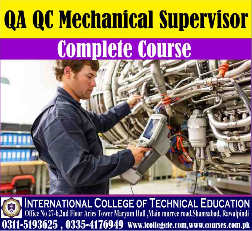 QA QC Mechanical Diploma Course in Faisalabad Sialkot