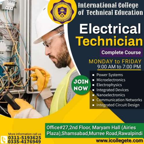 Diploma in Electrical Technician Course in Rawalpindi Pakistan