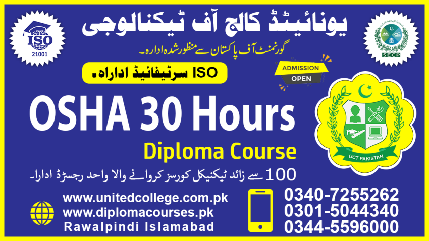 DIPLOMA I OSHA SAFETY OSHA COURSE IN KOTLI OSHA COURSE IN BAGH AJK 2023