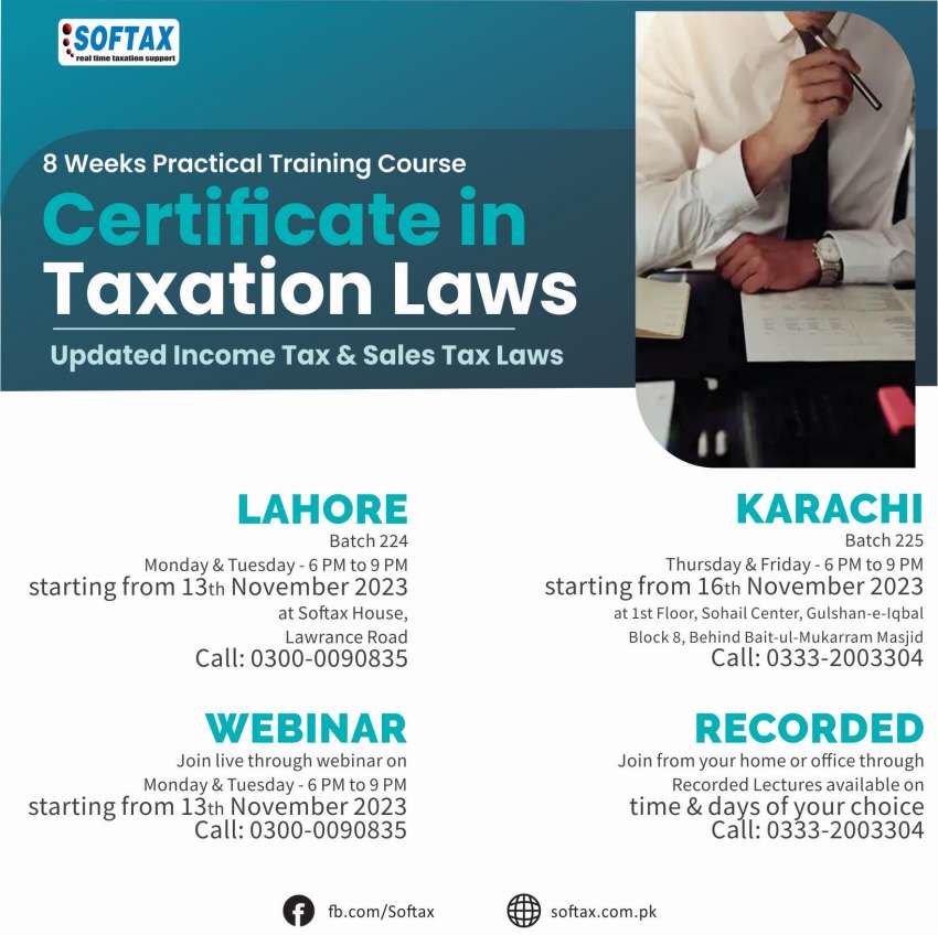 Certificate in Taxation Laws 8 Weeks Practical Training Course