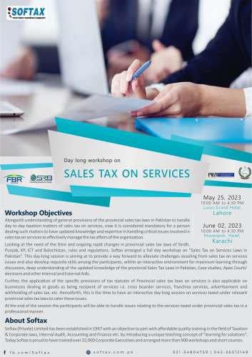 Day long workshop on Sales Tax on Services