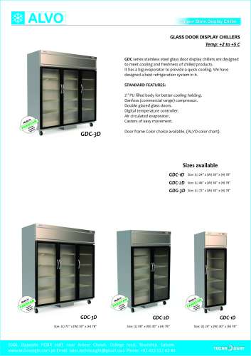 ALVO Rech In Chiller,Rech In Freezer, Glass Door Chiller, ALVO Vertical Chiller