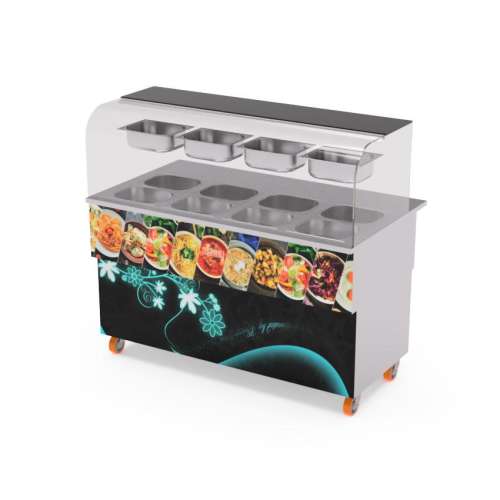 ALVO Salad Bar Counter,Dahi Bhalay Counter,Fruit Display Chiller,Hot bain Marie
