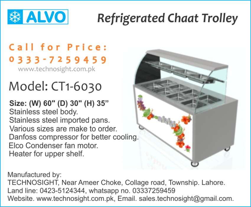 ALVO Salad Bar Counter,Dahi Bhalay Counter,Fruit Display Chiller,Hot bain Marie