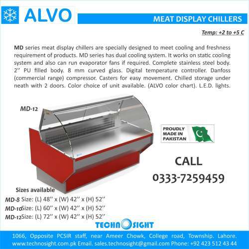 ALVO Meat Shop Equipment in Pakistan, Meat Display Chiller, Meat Hanging Chiller