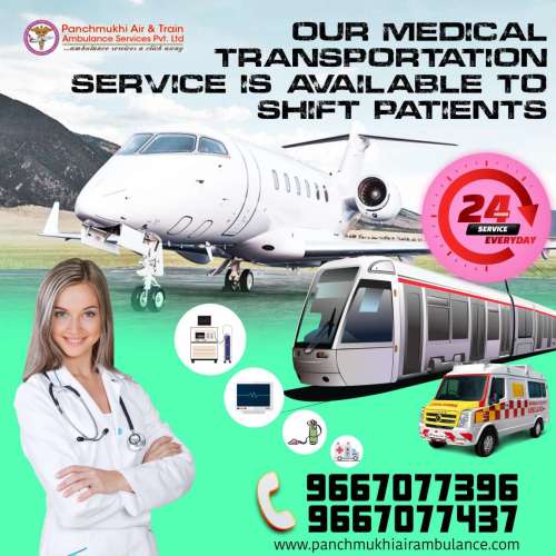 Get Panchmukhi Train Ambulance Services in Kolkata with Medical Facilities