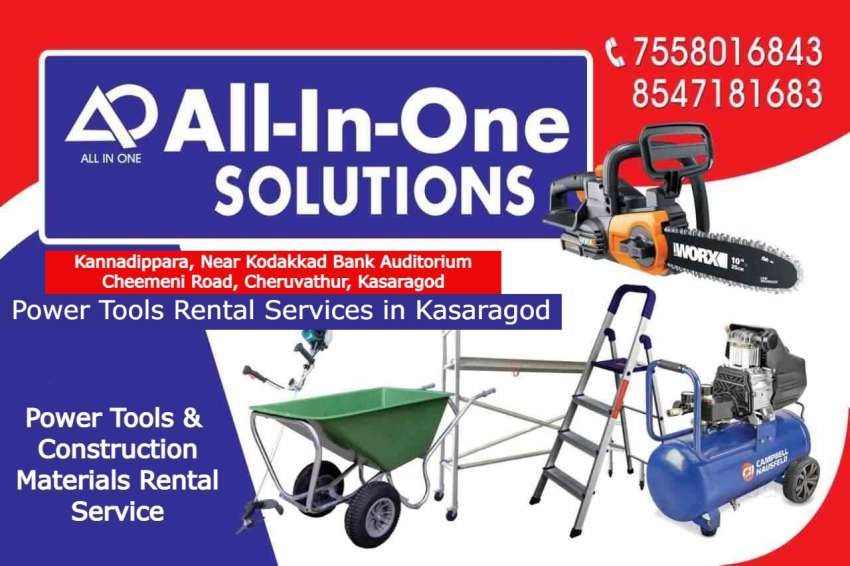 Best Power Tools Rental Shops in Cheruvathur Bandadukka Cherkala Badiyadka