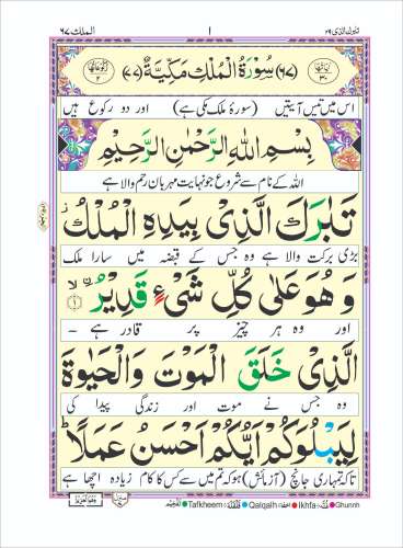 Surah Mulk With Translation