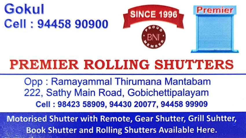 Best Gear Shutter Works in  Dharapuram Kadathur Kamanaicken Palayam