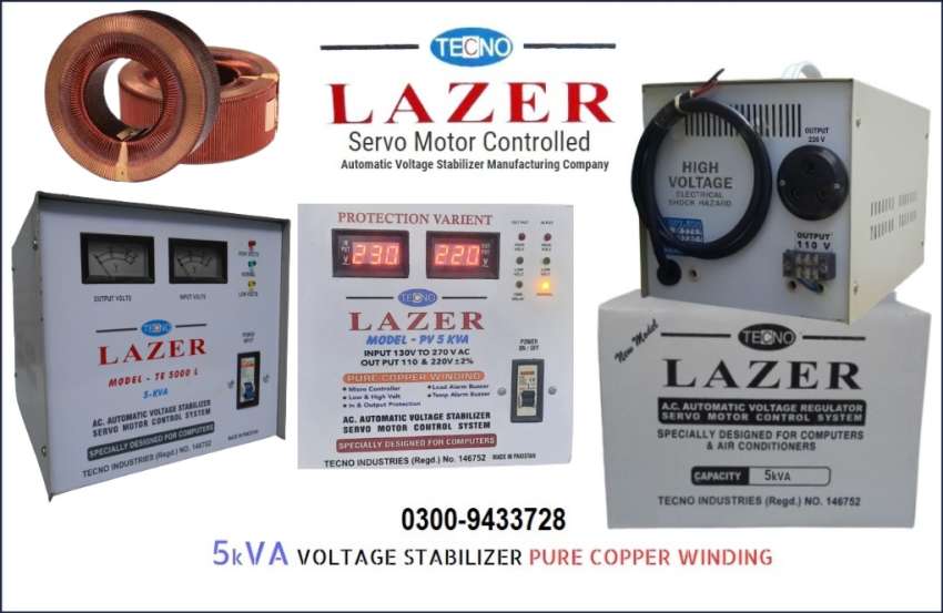 Voltage Stabilizer for lowHigh Volt issues, copper single  3 phase servo motor