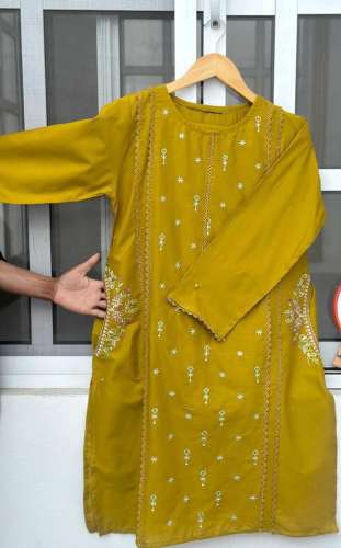 2pc women's stitched linen embroidered suit