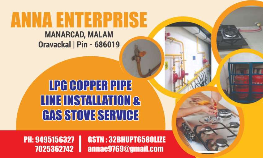 LPG Copper Pipeline Installation Ponkunnam Manarcaud Thavalakuzhy Pampady