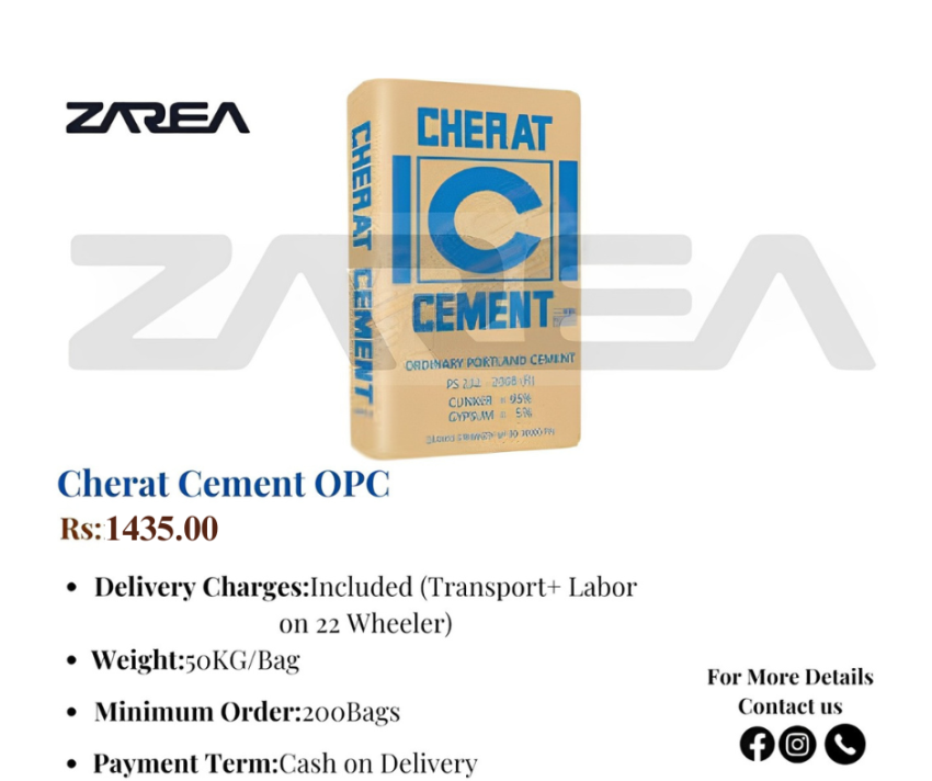 Cherat Cement Available on Zarea