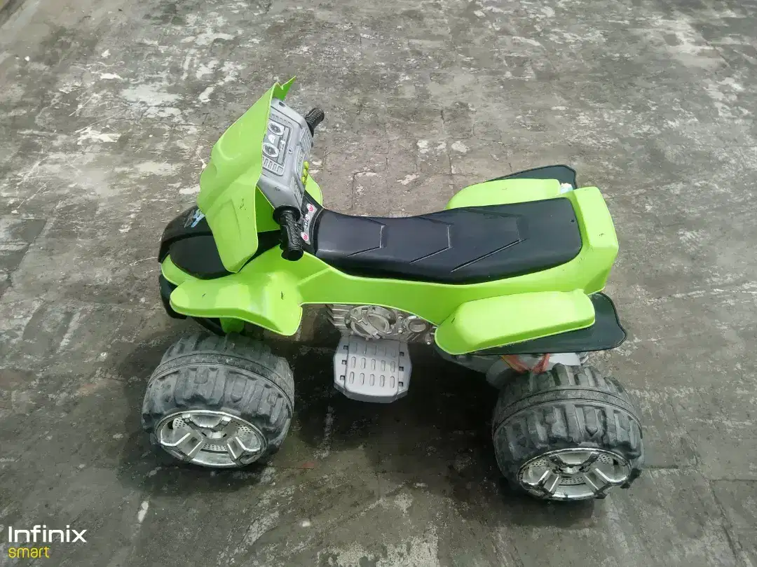 In used condition quad bike on battery
