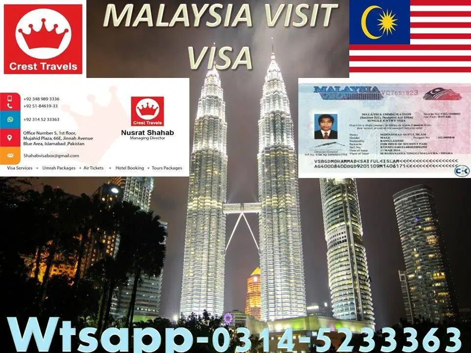 MALAYSIA VISIT STICKER VISA.