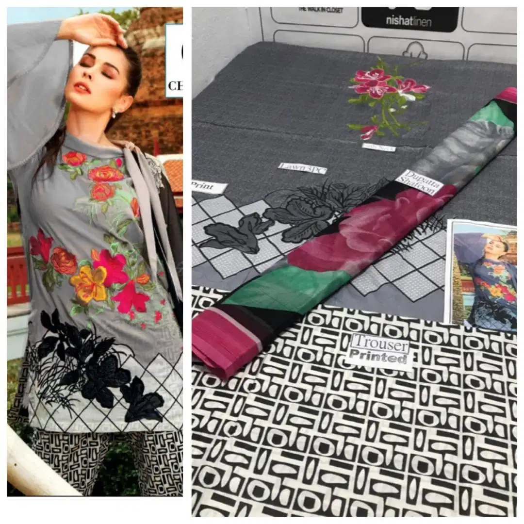 3Pc Suit with Chiffon Dupatta