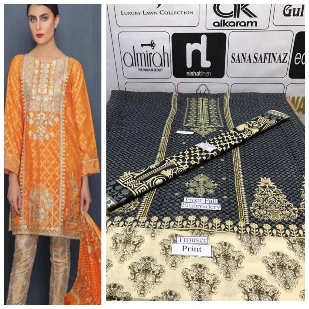 3Pc Suit with Chiffon Dupatta