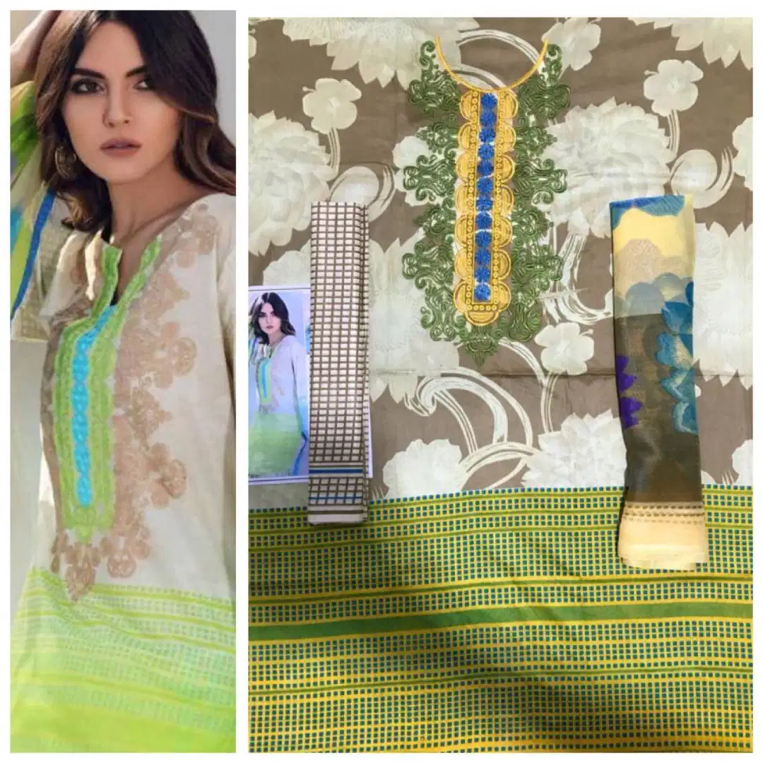 3Pc Suit with Chiffon Dupatta