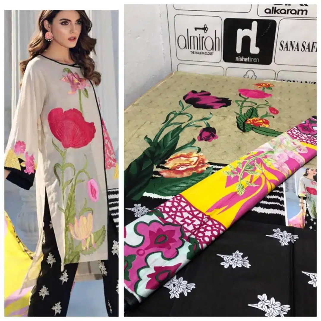 3Pc Suit with Chiffon Dupatta