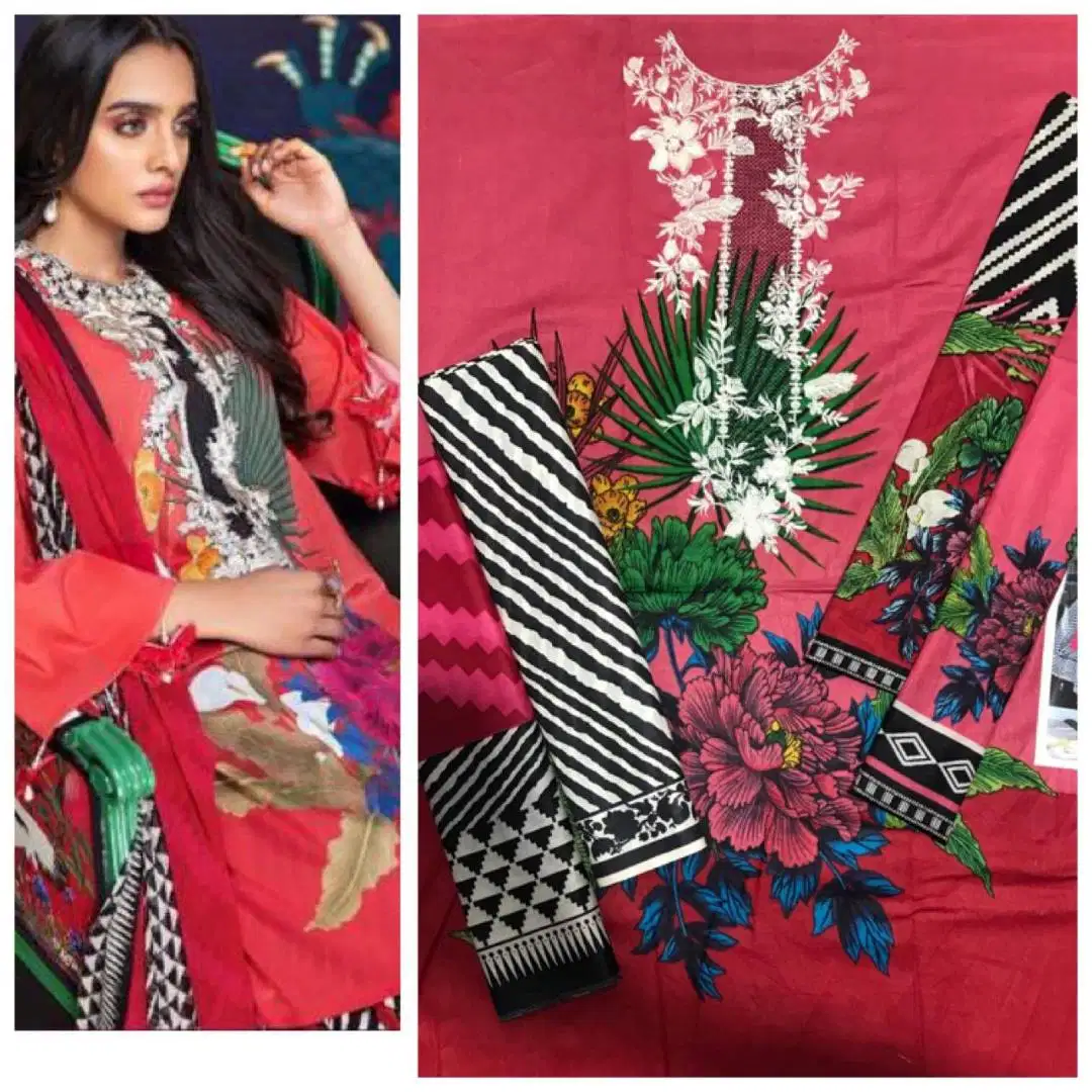3Pc Suit with Chiffon Dupatta