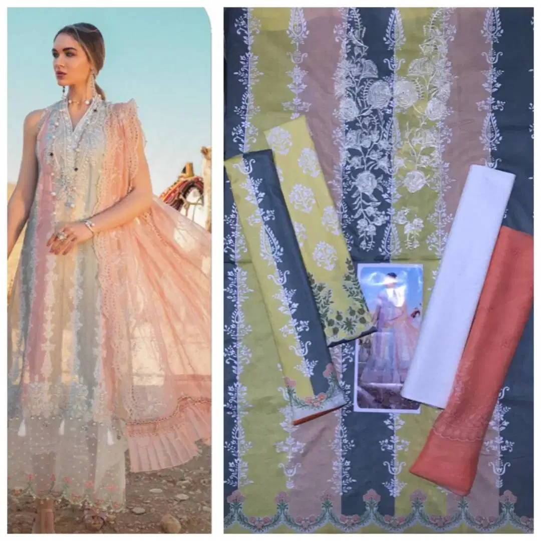 3Pc Suit with Chiffon Dupatta