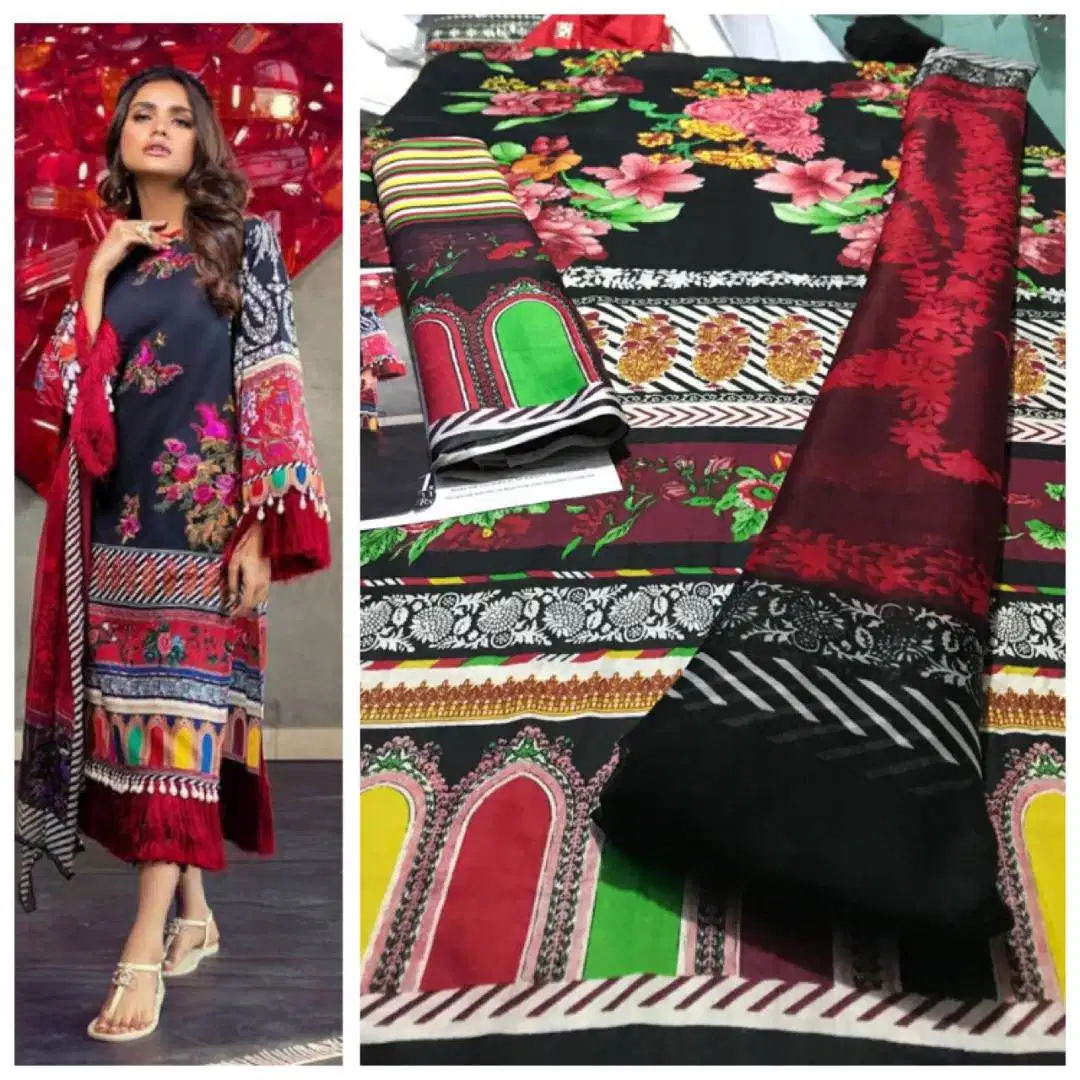 3Pc Suit with Chiffon Dupatta