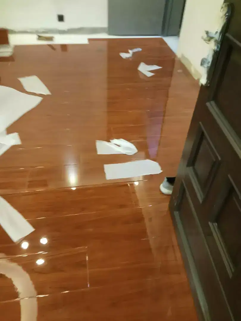 Wooden floor vinyl floor glass paper ceiling wallpaper roller blinds