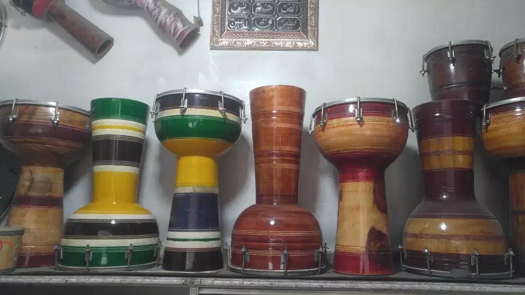 Wooden 10" Wooden darbuka light brown with many design Available for Sale
