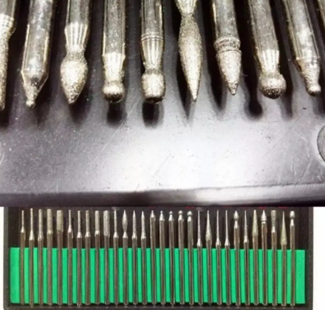 30x Diamond Burr Bits Drill For Engraving Accessories Rotary Tool Set