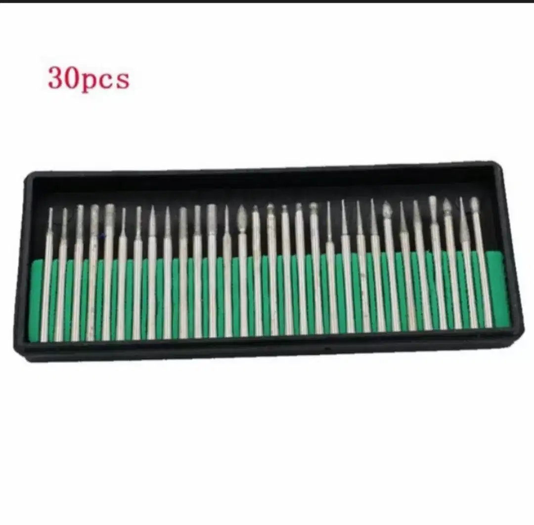 30x Diamond Burr Bits Drill For Engraving Accessories Rotary Tool Set