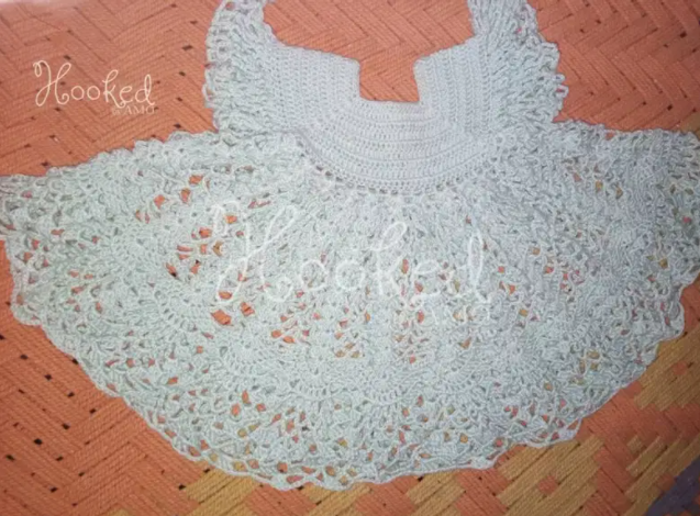 New White Crochet frock for girls Hooked by AMO Available for Sale in Multan