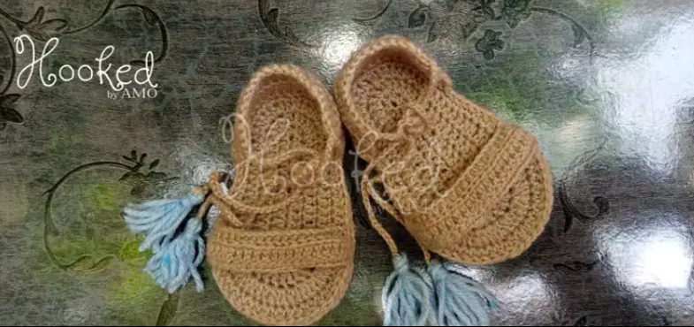 New Crochet Baby Sandal camel color Available for Sale in Multan