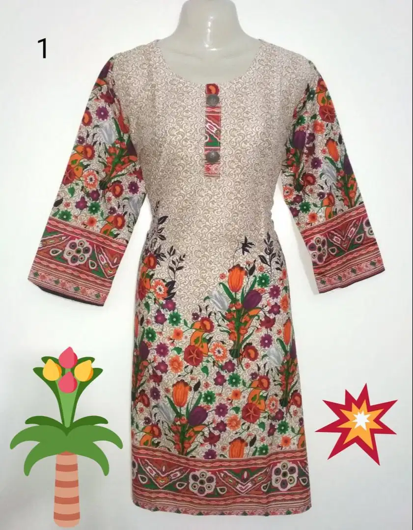 Lawn Digital Printed Kurties available for sale