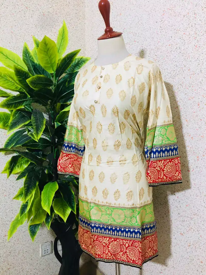 Lelan&lawn Kurtis stenderd size(36 to 37)length (19 to 21)chast For Sale
