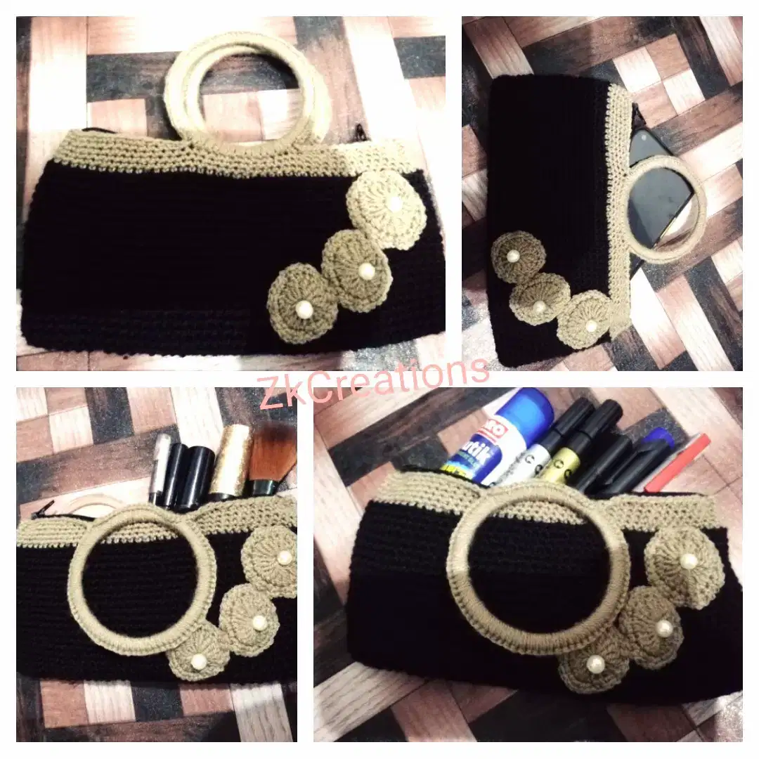 handmade crochet pouch is available with home delivery service in Lahore