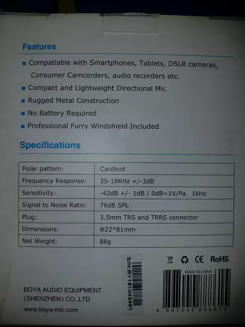 Boya mm1 mic For Sale