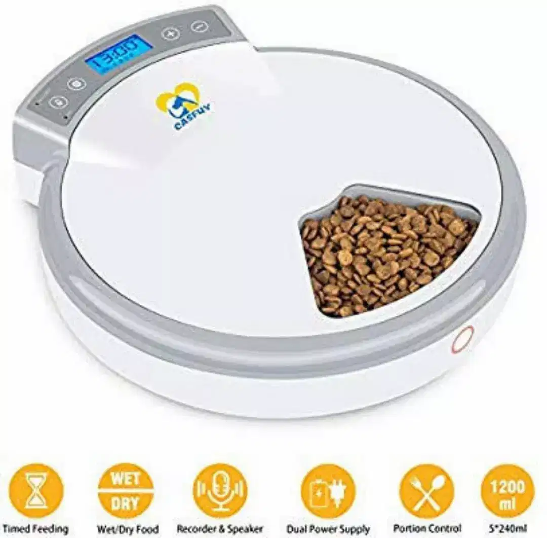 5 meal automatic pet feeder for cat and dogs for sale