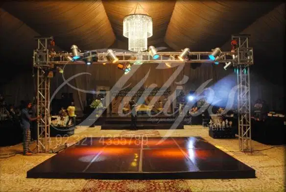 Truss with high quality disco stage lights on rent 15000 Rs per day